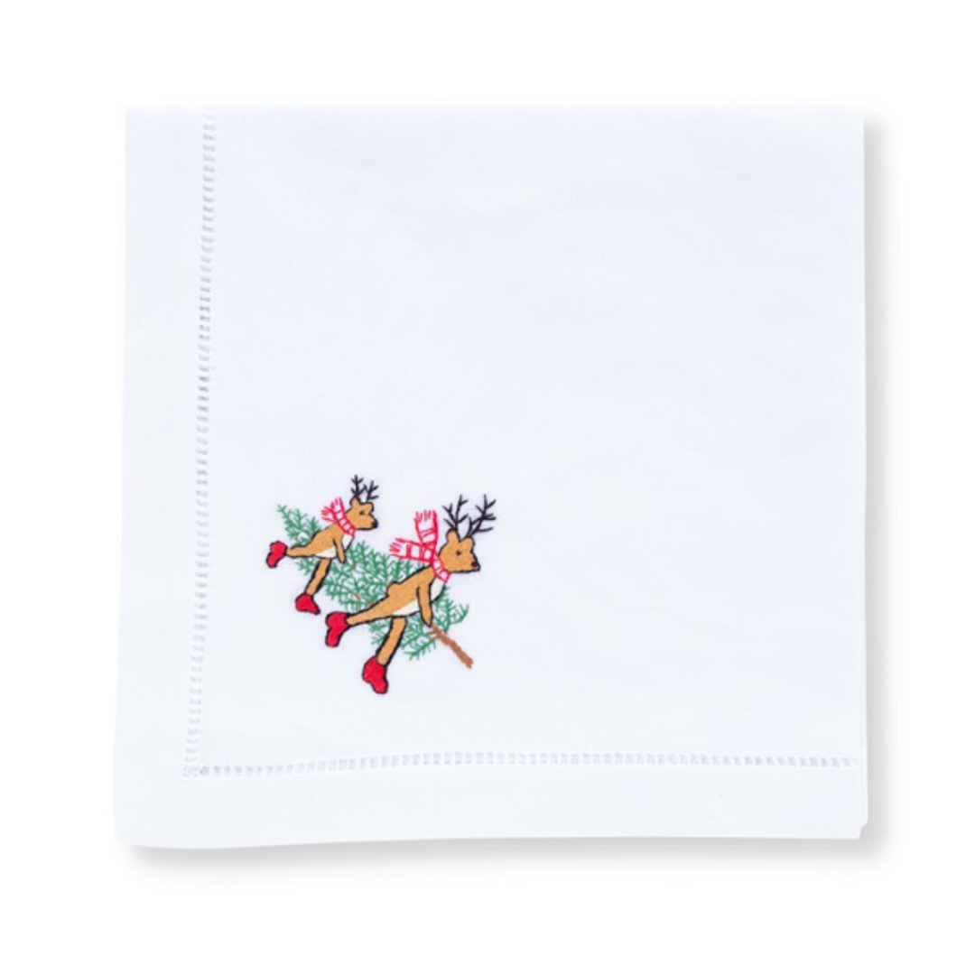 Cotton Napkin 40cm, Two Reindeer with Tree image 2